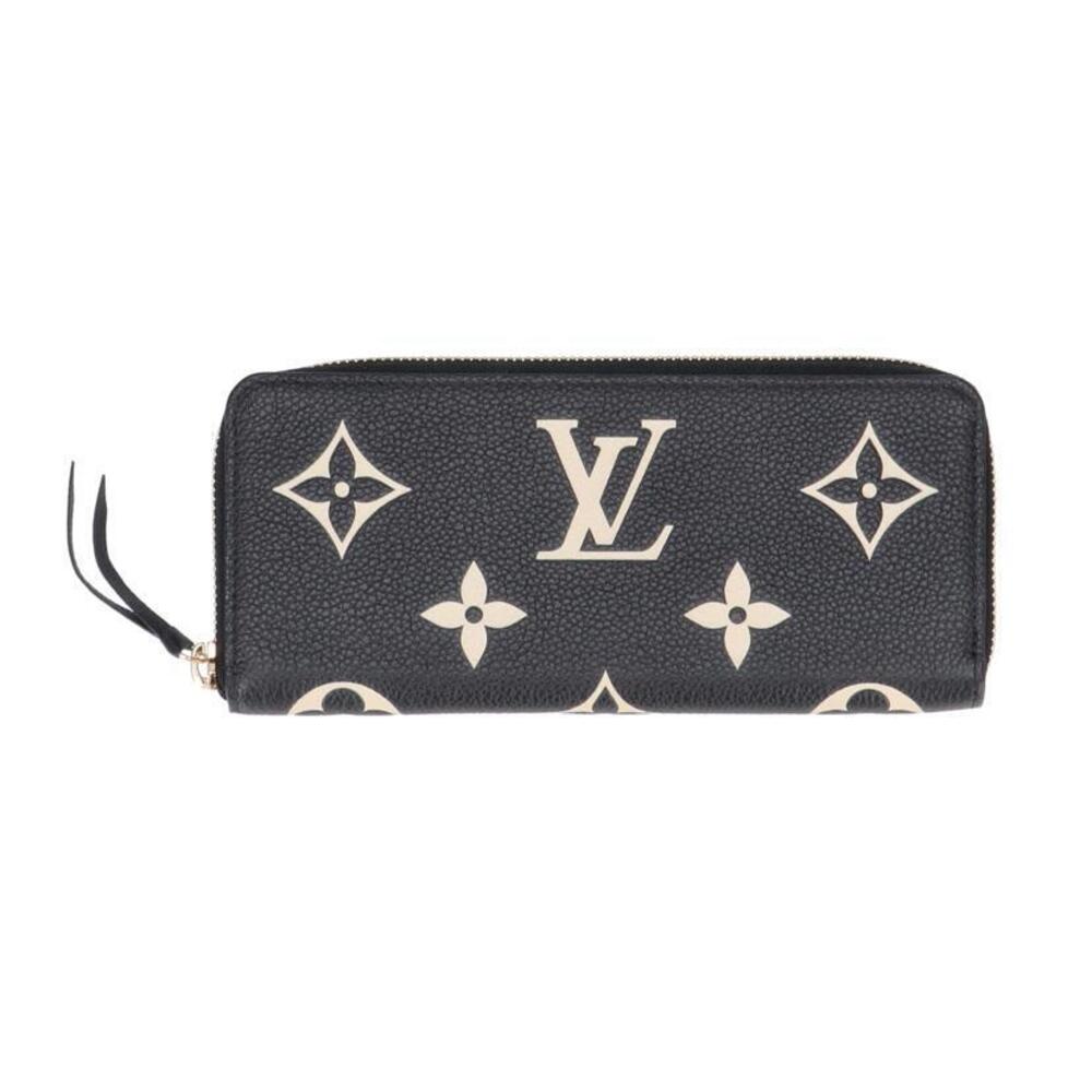 LOUIS VUITTON Portefeuille Clemence Black Beige Monogram Empreinte